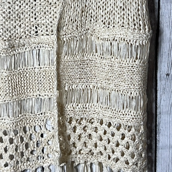 Double Zero Fringed Open Cover Up Sz Medium - Picture 4 of 9